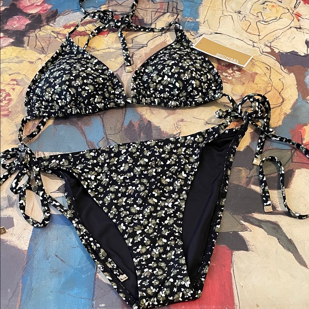 2PC MK Triangle Padded Top Swimsuit